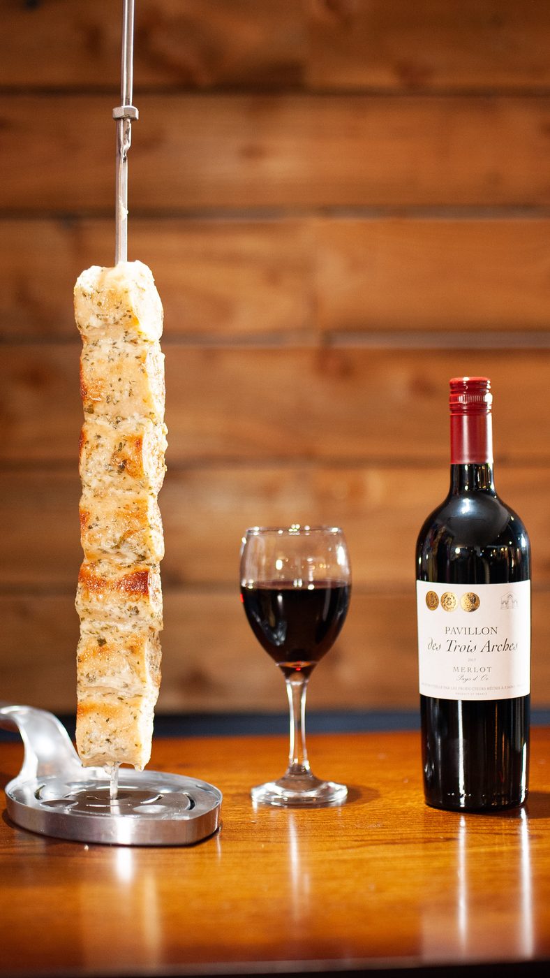 Grilled halloumi skewer at Villas Brazil