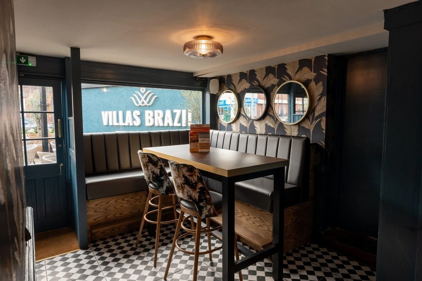 Booth seating at Villas Brazil